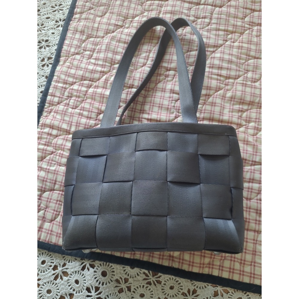 Harveys The Original Seat belt woven Bag dbl. handles Zip top closure gray artsy - Picture 3 of 12